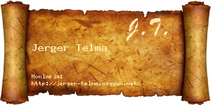Jerger Telma névjegykártya
